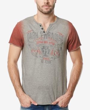 Buffalo David Bitton Men's Split-neck Graphic Print T-shirt