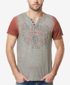 Buffalo David Bitton Men's Split-neck Graphic Print T-shirt