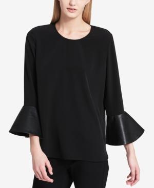 Calvin Klein Faux-leather-cuff Top
