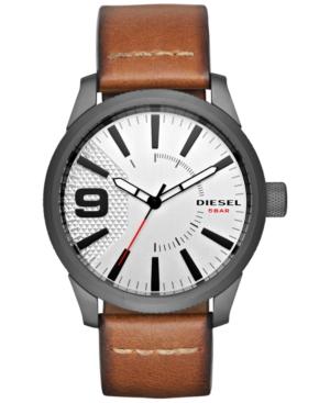 Diesel Men's Brown Leather Strap Watch 46x53mm Dz1803