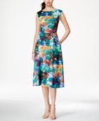 Betsey Johnson Floral-print A-line Midi Dress