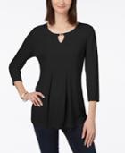 Charter Club Embellished Keyhole Top, Created For Macy's