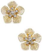 Erwin Pearl Atelier For Charter Club Gold-tone Crystal Flower Stud Earrings, Only At Macy's