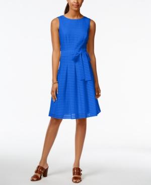 Tommy Hilfiger Illusion-striped Pleated Dress