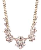 Givenchy Gold-tone Wide Link Rose Crystal Statement Necklace