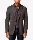 Calvin Klein Men's Slim-fit Charcoal Tic-pattern Jacket