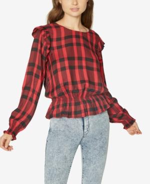 Sanctuary Ruffled Plaid Blouse