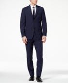 Calvin Klein Men's Slim-fit Navy Plaid Suit