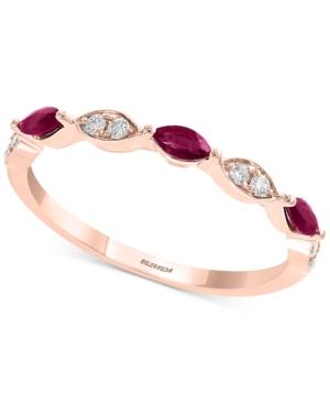 Gemstone Bridal By Effy Ruby (1/4 Ct. T.w.) & Diamond (1/8 Ct. T.w.) Band In 18k Rose Gold