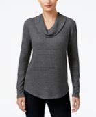 Style & Co. Waffle-knit Cowl-neck Top, Only At Macy's