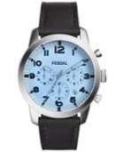 Fossil Men's Chronograph Pilot 54 Black Leather Strap Watch 44mm Fs5162