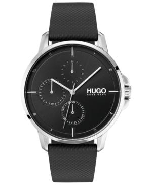 Hugo Men's #focus Black Leather Strap Watch 42mm