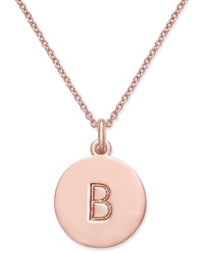 Kate Spade New York Rose Gold-tone Initial Disc Pendant Necklace
