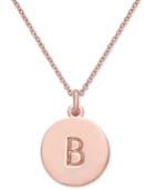 Kate Spade New York Rose Gold-tone Initial Disc Pendant Necklace