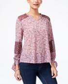 Style & Co Printed Tie-sleeve Top In Regular & Petite Sizes, Created For Macy's