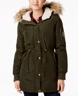 Madden Girl Juniors' Faux-fur-trim Parka