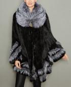 The Fur Vault Fox-fur-trim Knitted Mink Fur Coat