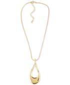 Charter Club Gold-tone Open Teardrop Pendant Necklace, 18 + 3 Extender, Created For Macy's