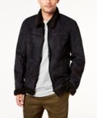 Jaywalker Men's Faux-suede Fleece-lined Aviator Jacket