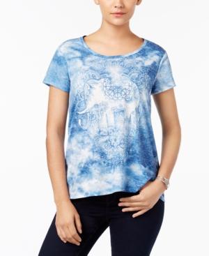 Style & Co Embellished Tie-dyed T-shirt, Created For Macy's