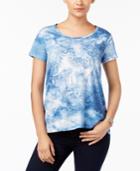 Style & Co Embellished Tie-dyed T-shirt, Created For Macy's