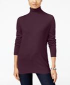 Jm Collection Button-cuff Turtleneck Sweater, Only At Macy's