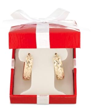 Wide Textured Oval Hoop Earrings In 14k Gold