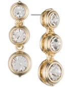 Anne Klein Gold-tone Crystal Linear Drop Earrings