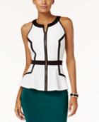 Thalia Sodi Zip-front Peplum Top, Created For Macy's