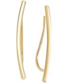 Vertical Bar Crawler Earrings In 14k Gold, 2 Inches