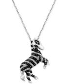 Effy Diamond Zebra Pendant Necklace (1/2 Ct. T.w.) In 14k White Gold