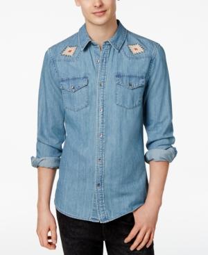 Guess Men's Western Denim Cotton Shirt