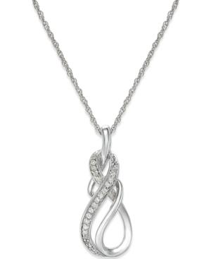 Diamond Accent Figure-eight Pendant Necklace In Sterling Silver