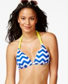 Hula Honey Chevron-print Push-up Bikini Top Women's Swimsuit