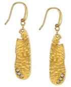 T.ru. Gold-tone Oval Nugget Crystal Drop Earrings
