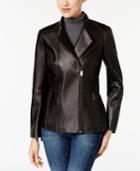 Anne Klein Asymmetrical Leather Jacket