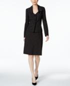 Le Suit Dot-print Ruffle-collar Skirt Suit