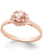 Morganite (1/2 Ct. T.w.) And Diamond (1/10 Ct. T.w.) Ring In 14k Rose Gold