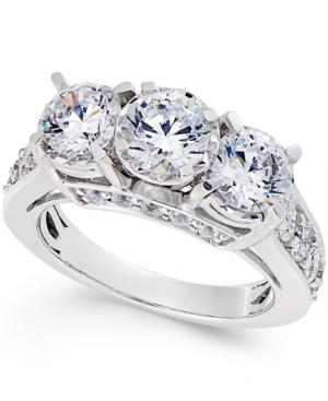 Diamond 3-stone Ring (3 Ct. T.w.) In 14k White Gold