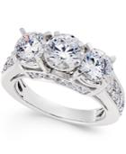 Diamond 3-stone Ring (3 Ct. T.w.) In 14k White Gold