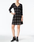 Maison Jules Windowpane Fit & Flare Dress, Only At Macy's