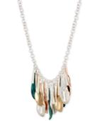 Robert Lee Morris Soho Tri-tone Petal And Stick Frontal Necklace