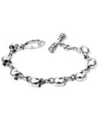 King Baby Men's Skull Link Bracelet In Sterling Silver
