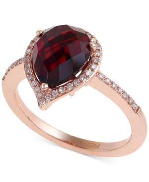 Effy Rhodolite (4-1/5 Ct. T.w.) And Diamond (1/8 Ct. T.w.) Ring In 14k Rose Gold