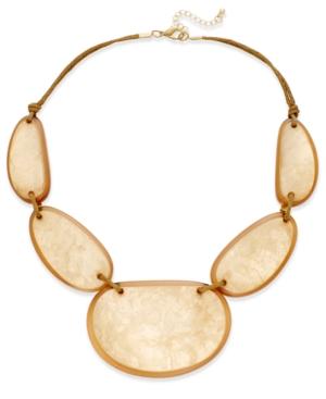 Inc International Concepts Gold-tone Taupe Statement Necklace, Only At Macy's