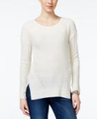 Bar Iii Long-sleeve Mixed-knit Sweater, Only At Macy's