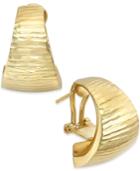 Diamond-cut Omega Hoop Earrings In 14k Gold