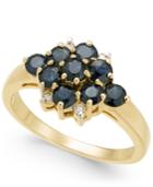 Sapphire (1-1/3 Ct. T.w.) & Diamond Accent Cluster Ring In 14k Gold