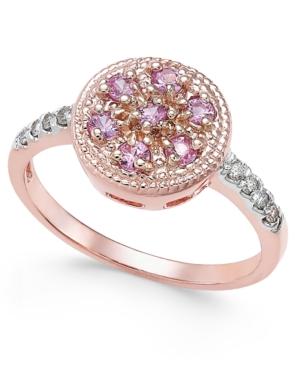 Pink Sapphire (3/8 Ct. T.w.) And Diamond Accent Ring In 14k Rose Gold