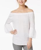 Charter Club Linen Off-the-shoulder Top, Created For Macy's